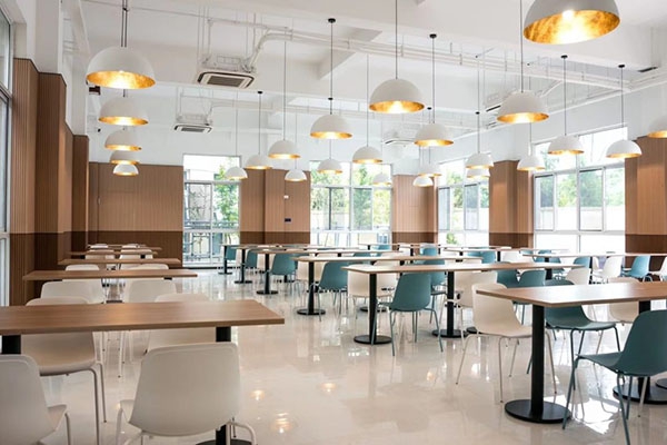 Using Fluted 3D Wall Panels for Staff Dining Room