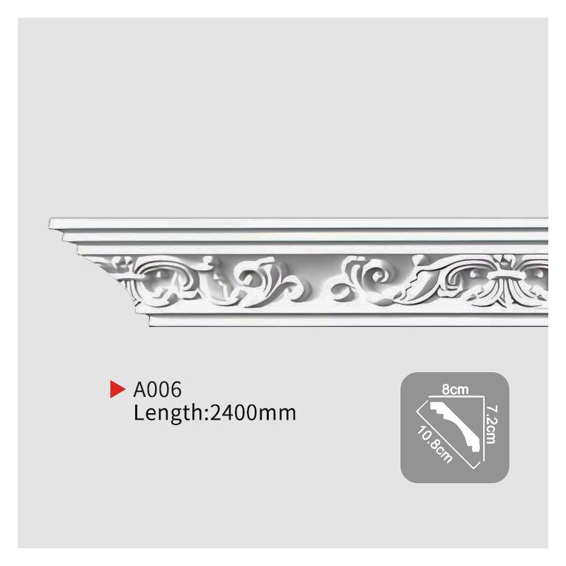 AA006 EVERWALL Lightweight PU Crown Molding in Luxurious Color