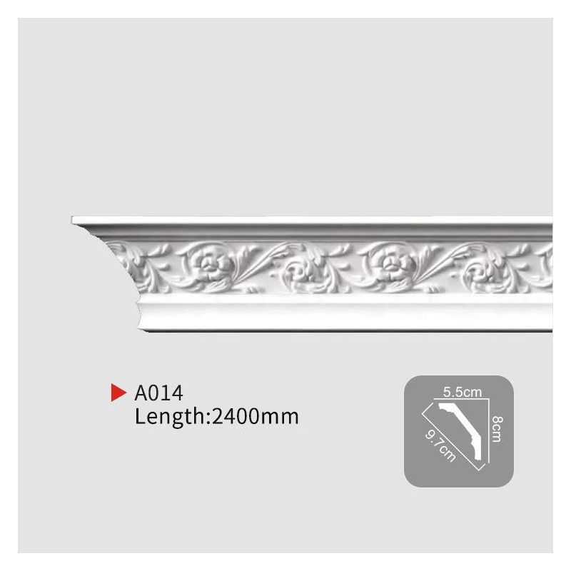 AA014 Everwall Elegant Polyurethane Crown Molding for Villa 