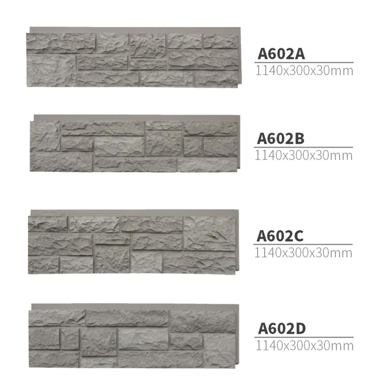 A602 Durable Polyurethane Stone Panel Real Texture for Home Decor