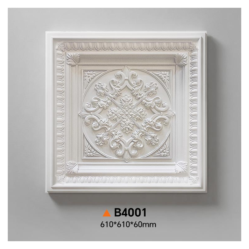 B4002 Everwall French Style Polyurethane Square PU Ceiling Medallions Panel 