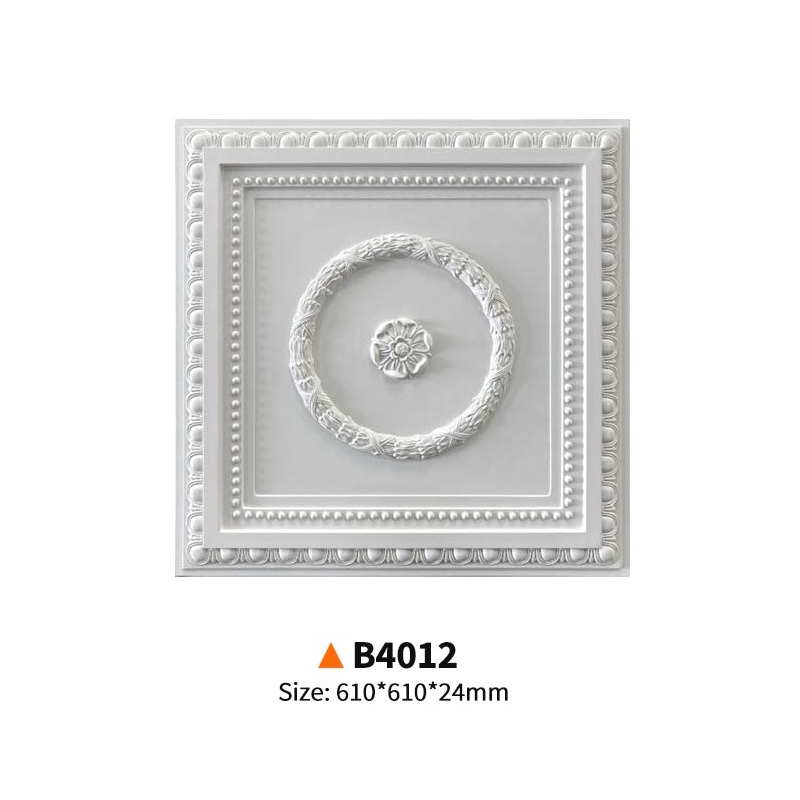B4012- Everwall Luxury Carved PU Square Ceiling Medallion
